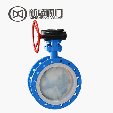 Fluorine-butterfly worm wheel flange butterfly valve